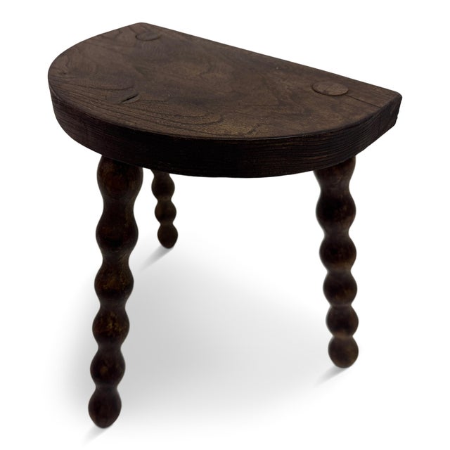 French Half-Moon Tripod Milking Stool, 1950s For Sale - Image 10 of 10