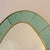 Cristal Arte large scale oval floor mirror model #2690. A frame of beveled, colored, crystal glass is outlined by brass...