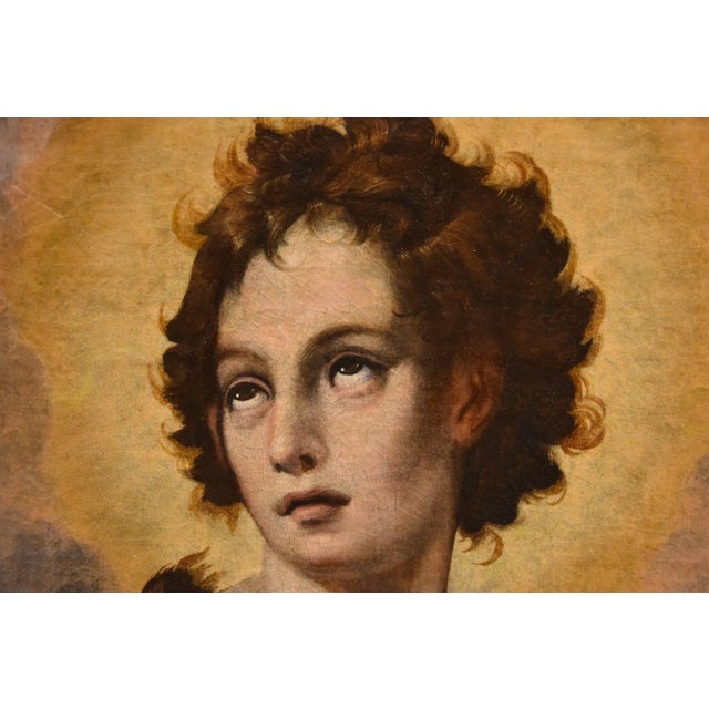 Florentine School Artist, St. John the Baptist, 1500-1600, Oil on Canvas For Sale - Image 7 of 16