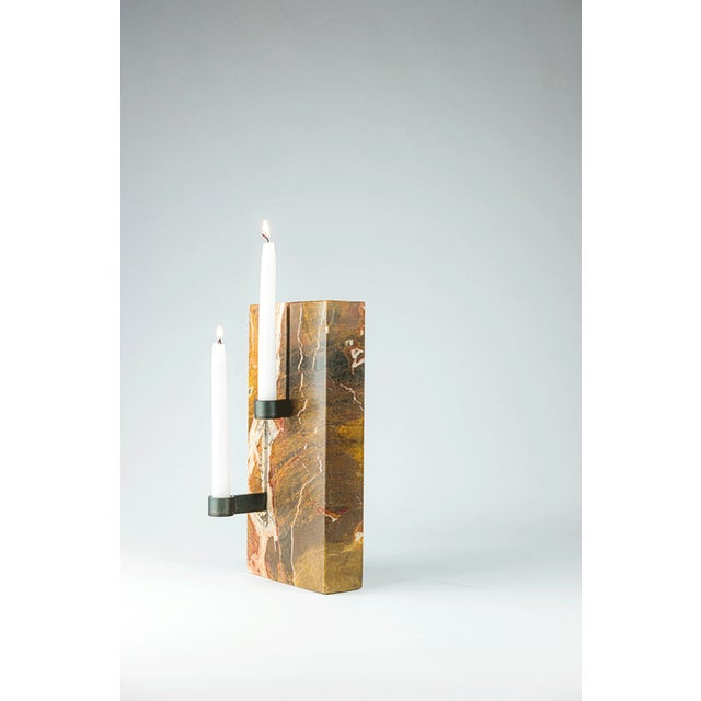 Levature _ Antique Jasper Candleholder by Gumdesign for La Casa Di Pietra For Sale - Image 6 of 6