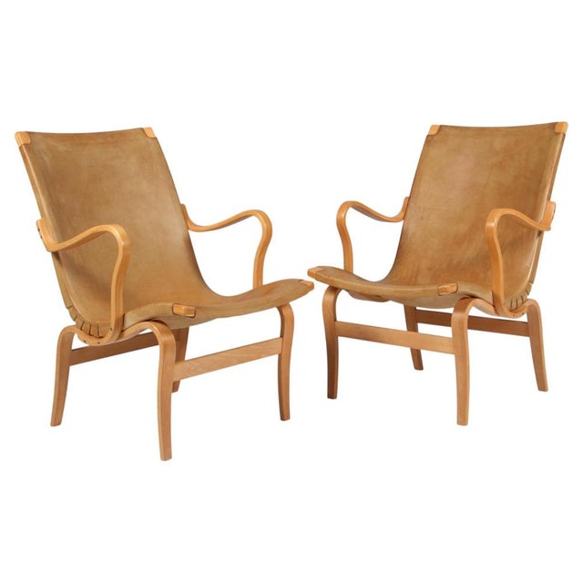 Eva Lounge Chairs in Leather attributed to Bruno Mathsson, 1960s, Set of 2 For Sale - Image 10 of 10
