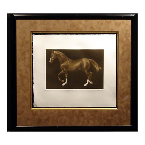 g.h Rothe "Ben Rabba" Brown Horse Mezzotint Etching Hand Signed Framed Obo