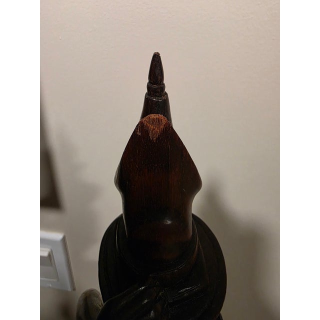 1950s Signed Ida Bagus Made Gatra (Ubud/Sanur) Elongated Macassar Ebony Devata Sculpture - 20.5” For Sale - Image 11 of 12