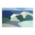 Mid-Century Modern 'Along the Blue Coast' Swedish Abstract Landscape Oil Painting, Framed For Sale