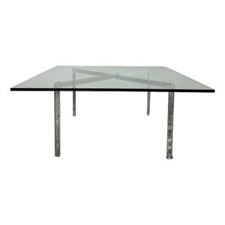 Glass Coffee Table by Mies Van Der Rohe, 1970s For Sale