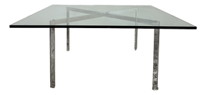 Glass Coffee Table by Mies Van Der Rohe, 1970s