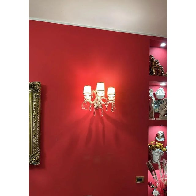 1950s Italian Marie Therese Crystal Wall Lights, 1950s, Set of 2 For Sale - Image 5 of 12