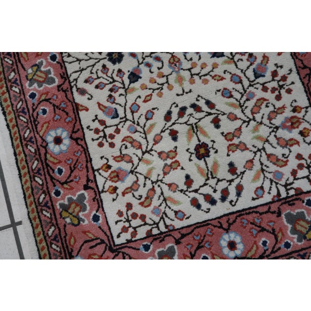 Textile 1960s Handmade Vintage Indian Agra Rug 2.3' X 4.6' For Sale - Image 7 of 11