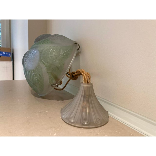 1920s Art Deco Lalique Dahlia Chandeliers - a Pair For Sale In Washington DC - Image 6 of 9