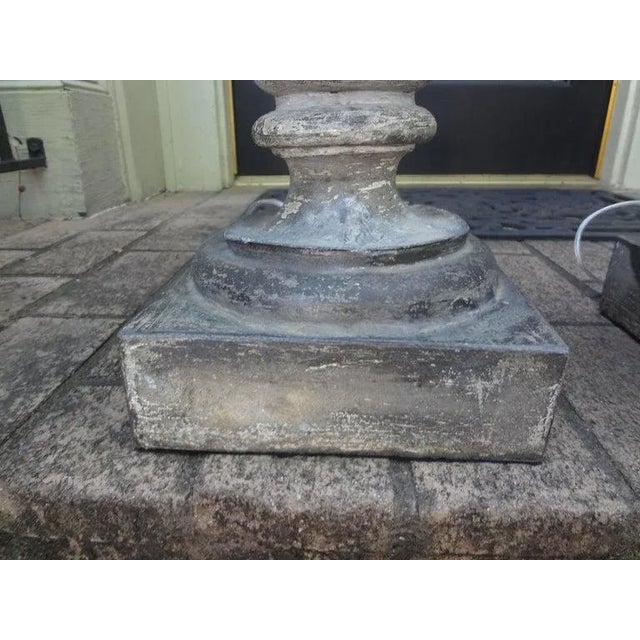 Pair of French Neoclassical Style Zinc Lamps For Sale - Image 9 of 11