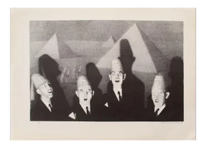 1939 After Grant Wood "Shriners' Quartet", Original Period Lithograph
