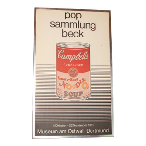 1970 “Pop Sammlung Beck” Original Exhibition Poster Print From Museum Am Ostwall, Dortmund, Germany, Featuring Warhol Campbell's Soup Can, Framed