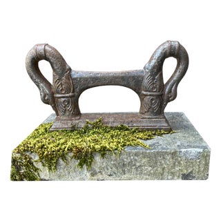 Cast Iron Boot Scraper on Bluestone, 1900s For Sale