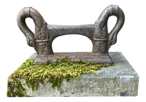 Cast Iron Boot Scraper on Bluestone, 1900s