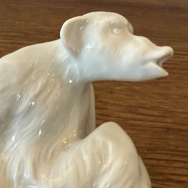 Art Deco French Art Deco White Ceramic Monkey Creamer - Figural Primate Pitcher For Sale - Image 3 of 6
