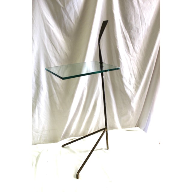 Mid-Century Modern Brass Glass side Table For Sale - Image 12 of 18