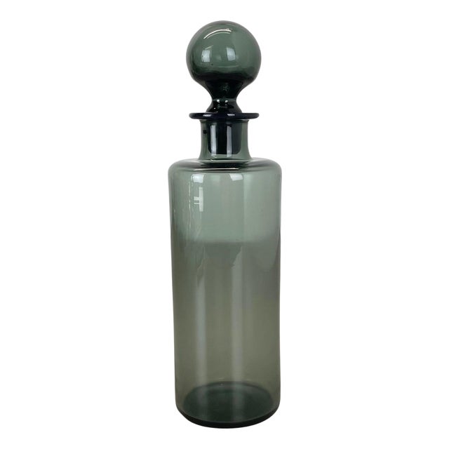 Green Glass Decanter attributed to Saara Hopea for Nuutajärvi Notsjö, Finland, 1970s For Sale