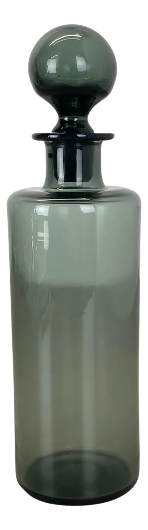 Green Glass Decanter attributed to Saara Hopea for Nuutajärvi Notsjö, Finland, 1970s