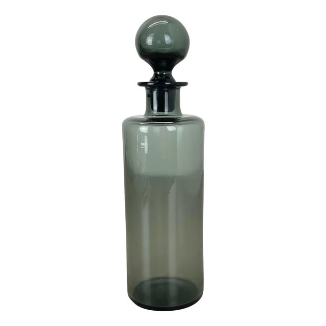 Green Glass Decanter by Saara Hopea for Nuutajärvi Notsjö, Finland, 1970s For Sale