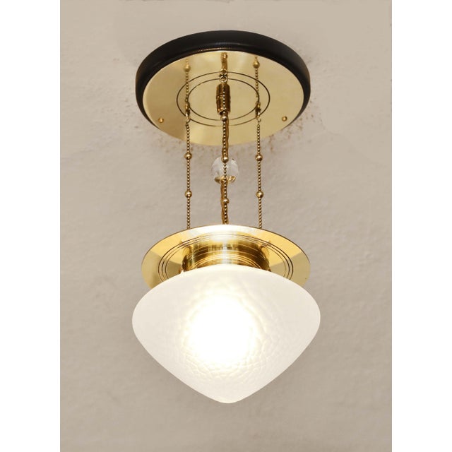 Art Nouveau Secession Glass Ceiling Lamp, 1890s For Sale - Image 9 of 9