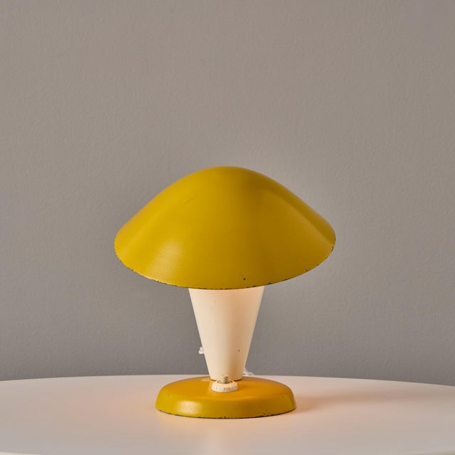 Josef Hurka Pair of 1940s Josef Hurka Yellow Adjustable Shade Table Lamps for Napako For Sale - Image 4 of 15