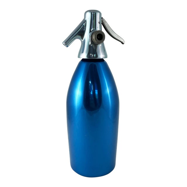 Italian Mid Century Modern Blue Seltzer Bottle – Saccab Milano For Sale