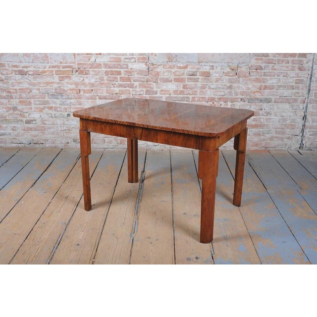 1930s Art Deco Extendable Dining Table in Beech, Spruce and Walnut, Czech, 1930s For Sale - Image 5 of 18