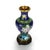 Antique Chinese Cloisonne Enameled Floral Vase with Peony & Wood Base c1930. Dimensions - 10" x 4 1/8" x 4 1/8". A...