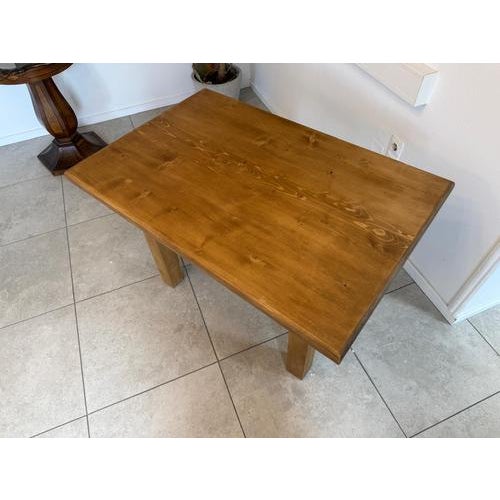Brown Farmhouse Table in Spruce For Sale - Image 8 of 9