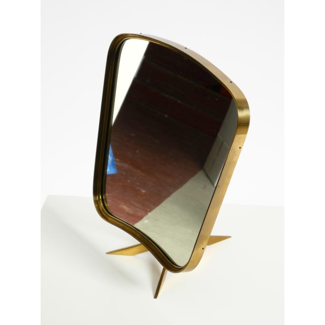 Large Vintage Adjustable Brass Table Mirror by Zier Form, 1950s For Sale - Image 9 of 18