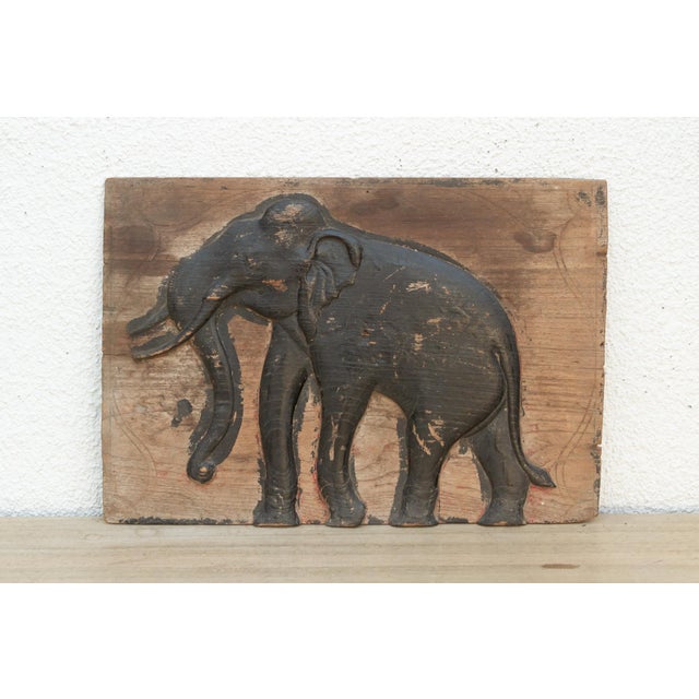 Asian Painted Black Thai Elephant Wall Art For Sale - Image 3 of 7