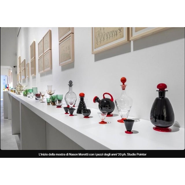 Vittoriale Liqueur Set in Murano Glass from Moretti & Nason, 1930s, Set of 5 For Sale - Image 15 of 17