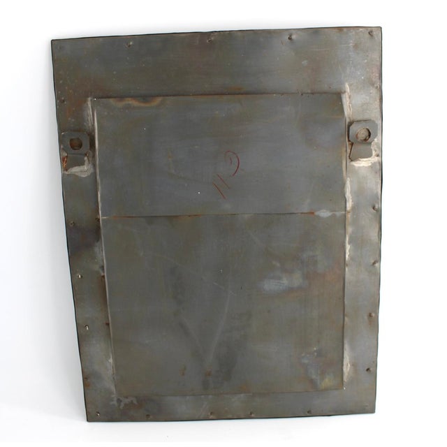 Vintage Mexican Folk Art Punched Tin “Hojalata” Mirror W/ Brass Accents For Sale - Image 9 of 12