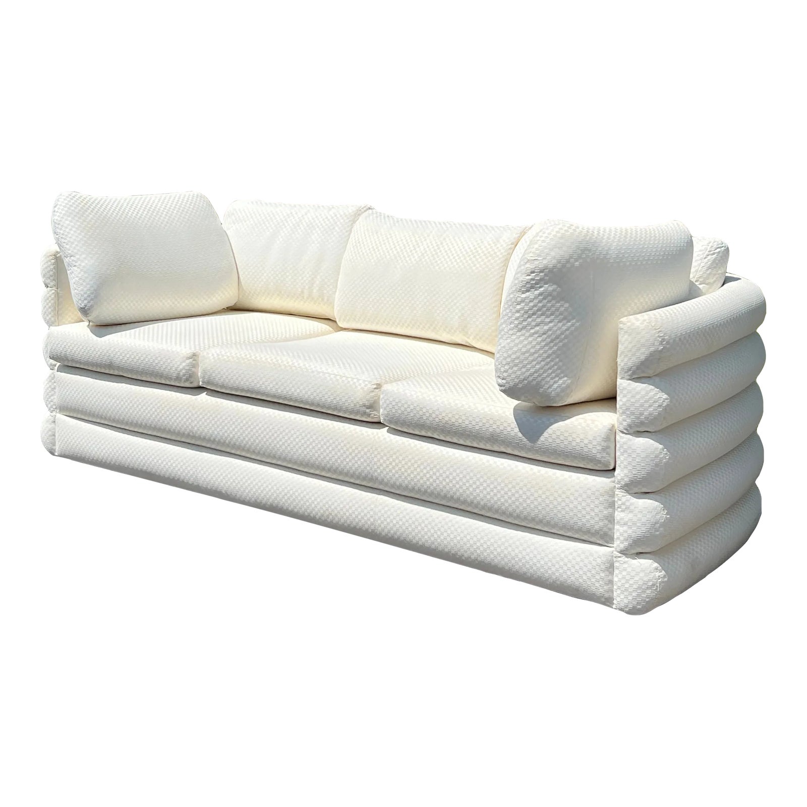 1970s Milo Baughman for Thayer Coggin Post Modern Couch in Ivory ...