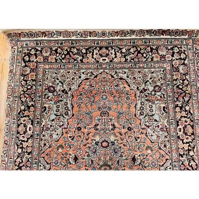 Antique Turkish Hereke Silk Rug, Tree of Life Design, Handwoven, 1900s, 3' x 4' For Sale - Image 16 of 18