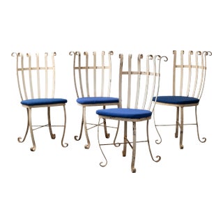 Scrolled Wrought Iron Chairs - Set of 4 For Sale