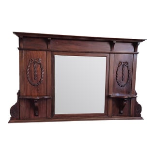 Early 20th Century Wall-Mounted Wooden Console Mirror For Sale