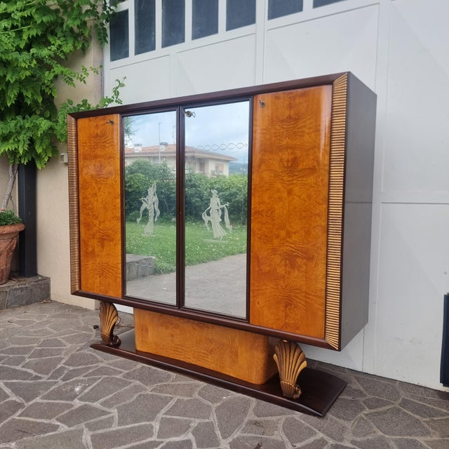 Art Deco Walnut and Ash Bar Sideboard, 1940s For Sale - Image 10 of 13