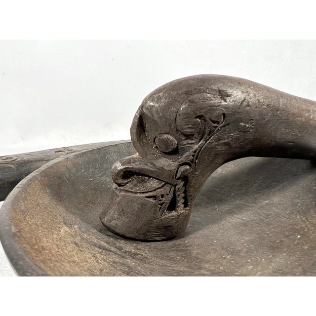 Antique Dayak Tribal Hand Carved Wood Mythical Mortar and Pestle For Sale - Image 4 of 10