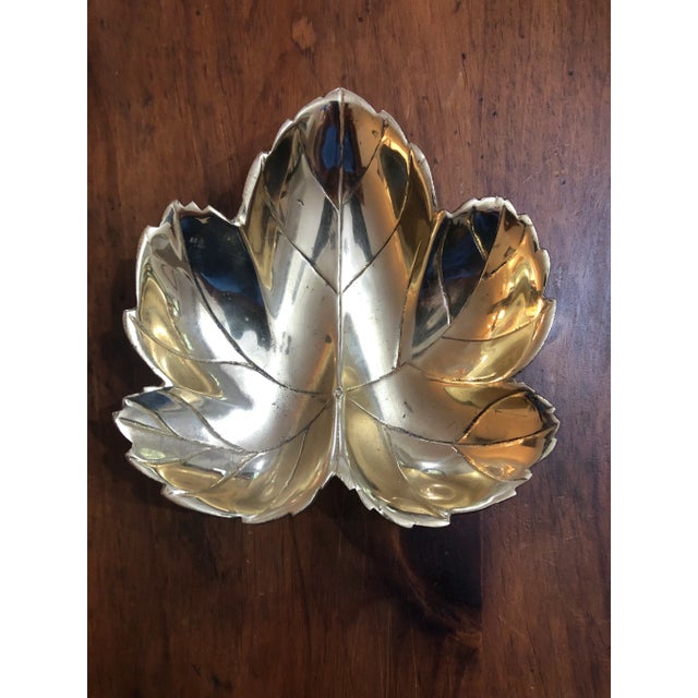 Vintage 1970s Solid Brass Maple Leaf Dish For Sale In New Orleans - Image 6 of 6