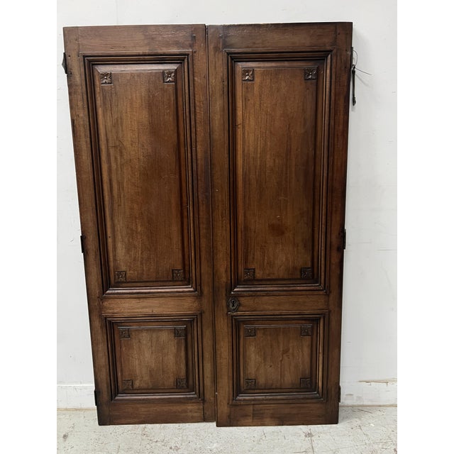 Antique Walnut Double-Panel Doors, 1700s, Set of 2 For Sale - Image 15 of 15