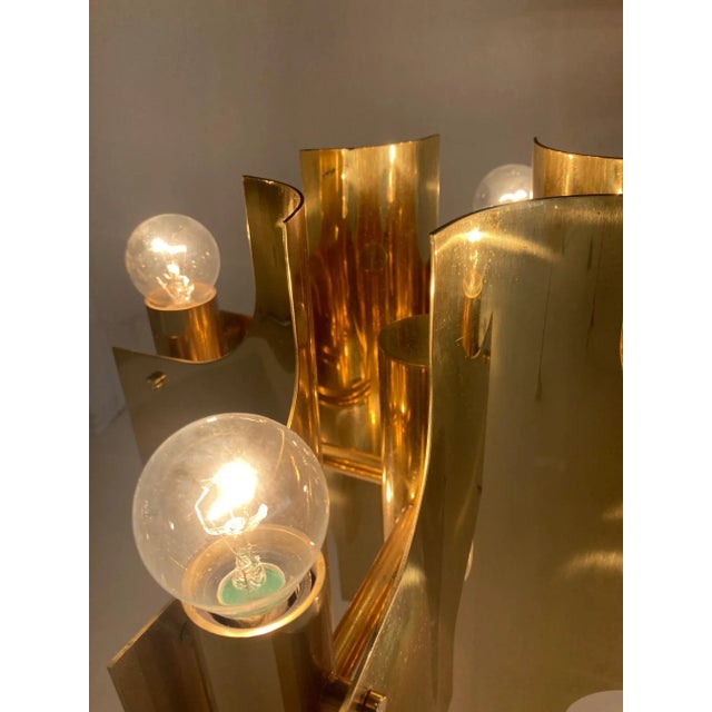 Vintage Italian Brass Pendant by Gaetano Sciolari, 1970 For Sale - Image 12 of 15