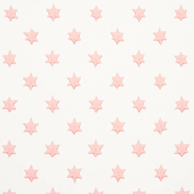 Schumacher Sample - Schumacher Astral Wallpaper in Pink For Sale - Image 4 of 4