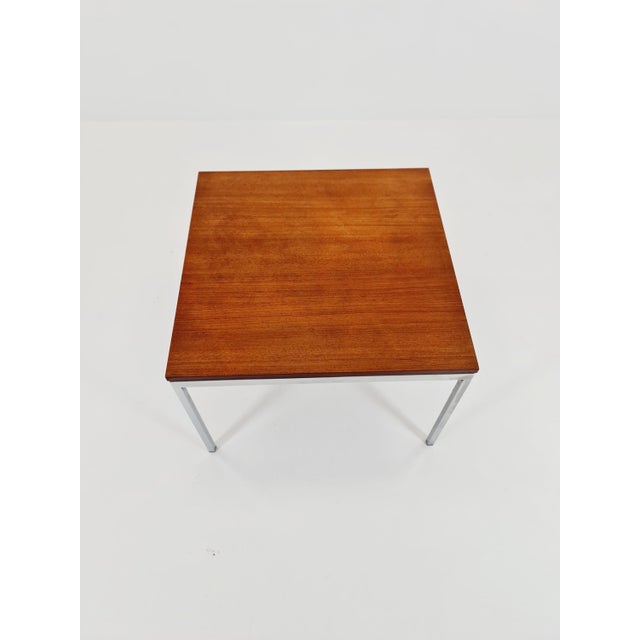 German Teak Coffee Table with Chrom Legs from Knoll International, 1960s For Sale - Image 4 of 13