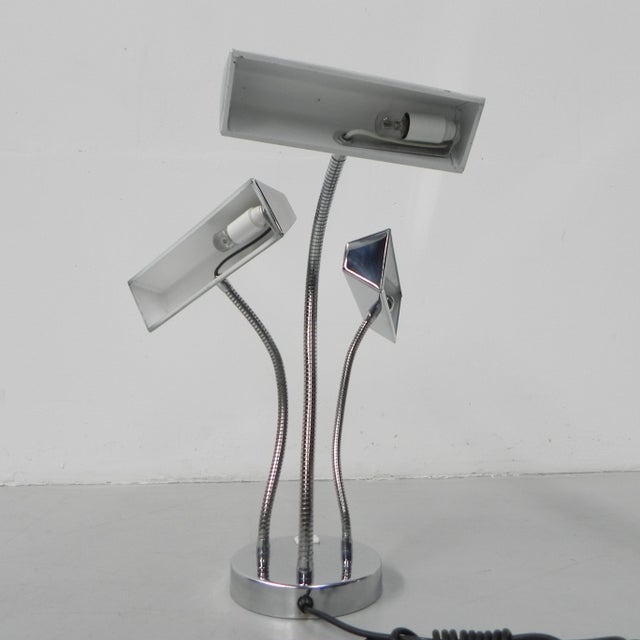 1960s Vintage Desk Lamp with 3 Chrome Shades, 1960s For Sale - Image 5 of 14