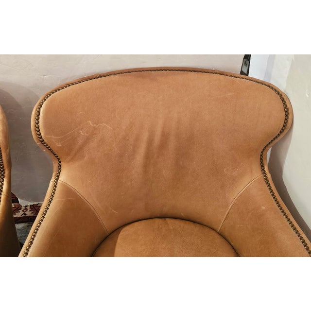 Leather Club Chairs -a Pair For Sale - Image 12 of 15