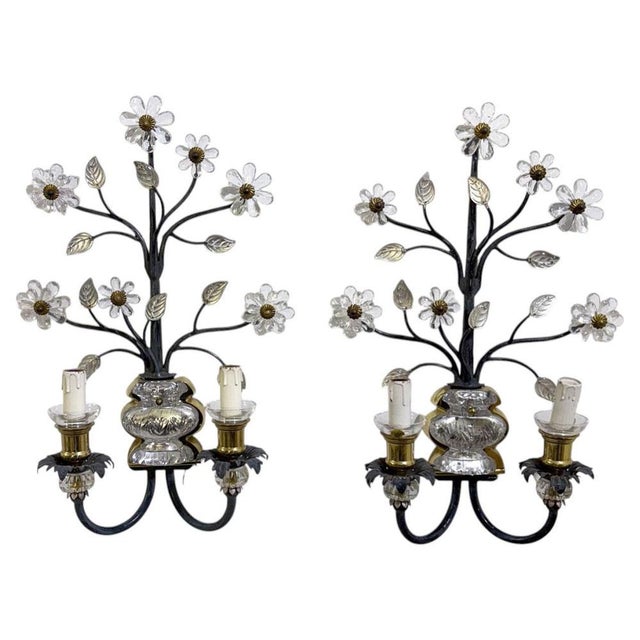 Floral Wall Lights from Banci Firenze, Italy, 1970, Set of 2 For Sale - Image 6 of 6