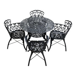 Vintage Cast Aluminum Patio Set For Sale