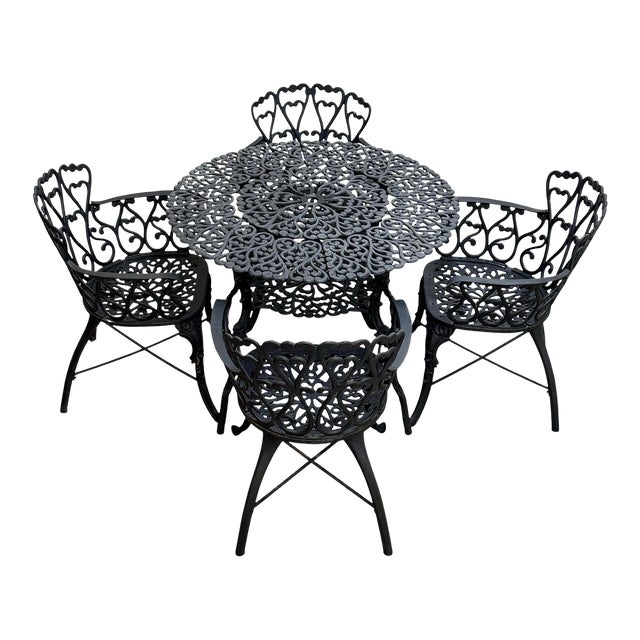 Vintage Cast Aluminum Patio Set For Sale