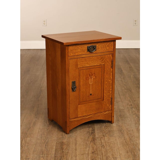 High Quality American Made Stickley Arts & Crafts Mission Oak Nightstand From The Harvey Ellis Collection Featuring A...